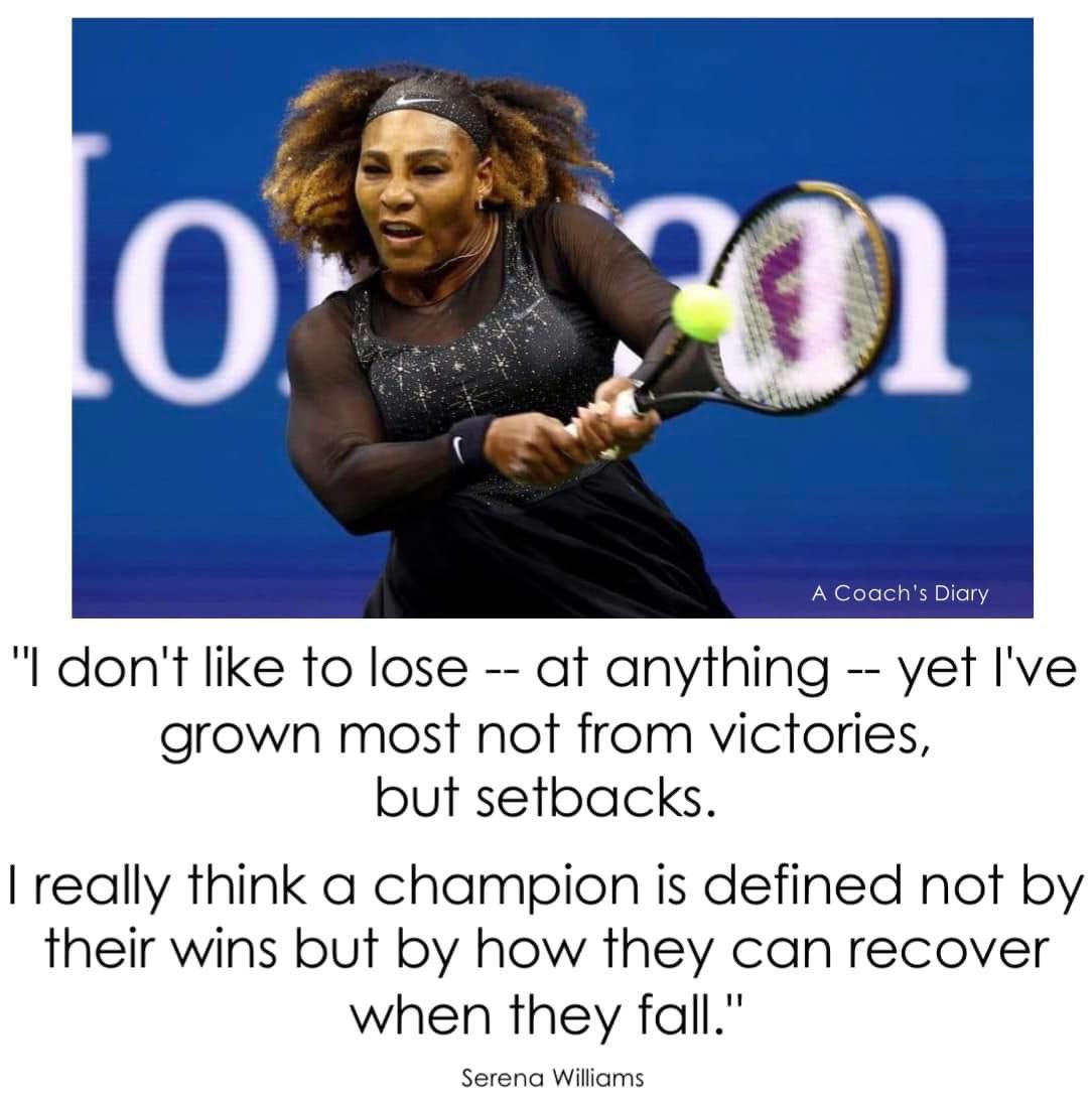JayceJHansen's tweet photo. Thank you Serena 🙌🏼

#goat #mindgym #greatness #learnfromfailure #dailymotivation #quoteoftheday #serenawilliams https://t.co/bvtKz1qOUx