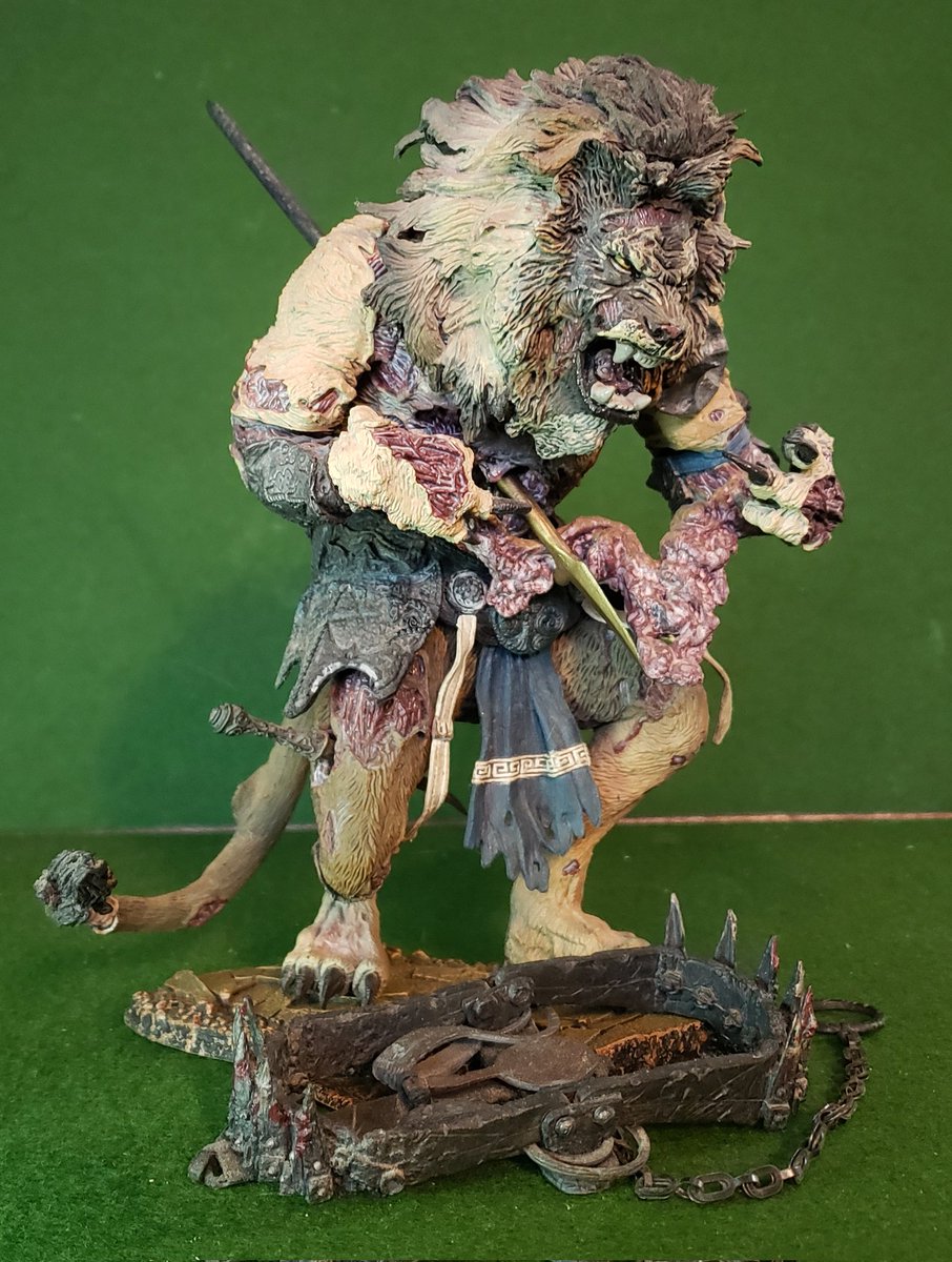 prop_maker_uk's tweet photo. This afternoon I've been fixing, drilling and pinning the broken parts from some of my Twisted Land of Oz collection, here's The Tin Woodman, The Scarecrow and The Lion... https://t.co/B46TAdq1At