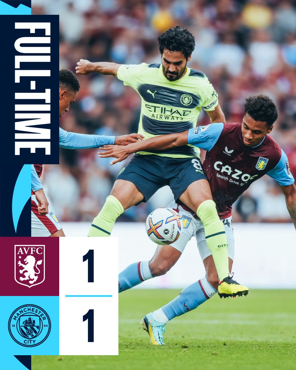 FULL-TIME | It ends all square at Villa Park 🤝 🟣 1-1 🐝 #ManCity