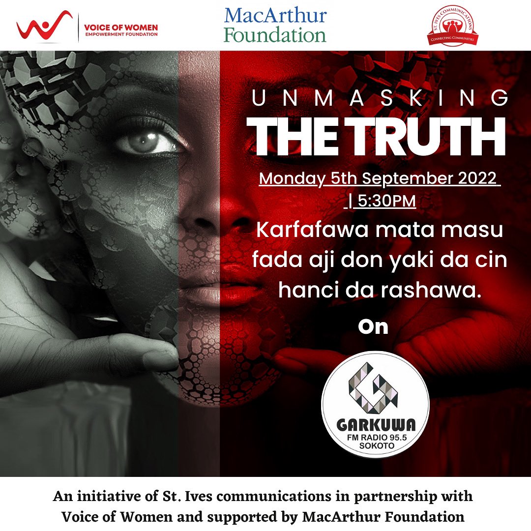 wfm917's tweet photo. If you are in Sokoto on the 5th of September Tune in to GARKUWA 95.5, to listen to our unmasking the truth episode in HAUSA!
we will be discussing.... “Empowering grassroot women to fight corruption“
tag friend you know in Sokoto!

#wfm917 #grassrootwomen #nigeriangrassroots https://t.co/y2mI5FxnWI
