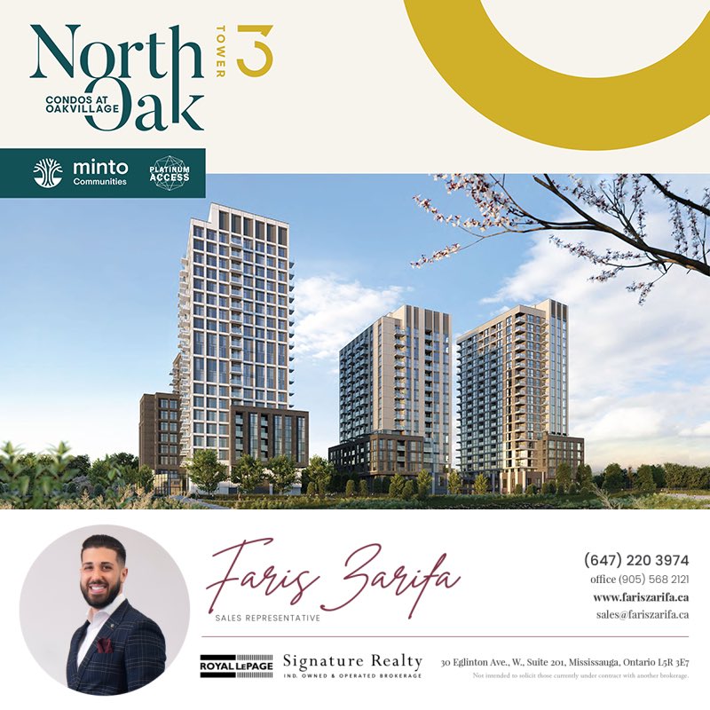 fariszarifarltr's tweet photo. ‼️ LAUNCHING SOON ‼️
💵 STARTING IN THE $500’S 💵
DM me for more!
#realestate #realestateinvesting #torontorealestate #gtarealestate #oakvillerealestate #toronto #gta #oakville #mintocommunities #northoak #oakvillage #masterplannedcommunity #newconstruction #newcondo https://t.co/CetwzD2aj5