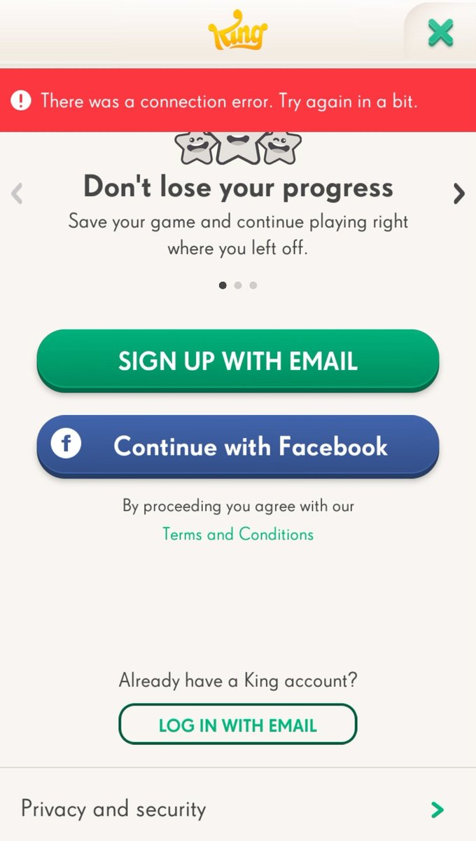deRookie45's tweet photo. @CandyCrushSaga can no longer sync any progress from my phone app to my fb. on level early 9000+ on my phone while still in mid 8000+ on fb. same applies to all king games for over a month now. no matter which option i used i get that red bar across the top https://t.co/VPGz3H52Lj