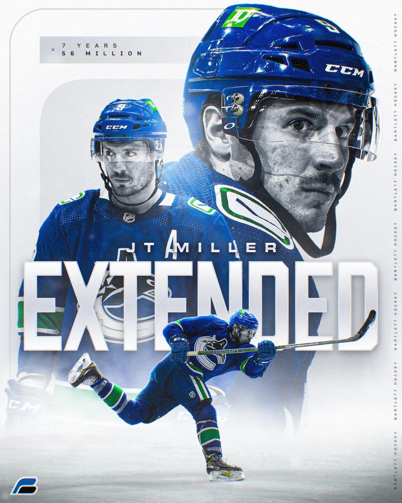 When you start trending on Twitter for a legitimate reason! Congrats to JT Miller on your growth and evolution as a player that led to this well-earned contract. #BHfamily #growthmindset