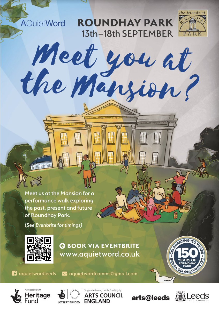 Why not start your week off with a little joy &amp; book your place on our performance walks around <a href="/RoundhayPark/">RoundhayPark</a>?
Link to book - bit.ly/3QR8BDr  
#MeetYouAtTheMansion #Roundhay150 #LeedsParks #WhatsOnLeeds <a href="/ForpLeeds/">Friends of Roundhay Park</a> <a href="/aquietwordleeds/">A Quiet Word</a> <a href="/Pyramid_of_Arts/">Pyramid</a> <a href="/ChapelFM/">ChapelFM Arts Centre</a> <a href="/leedsarts/">Culture Programmes, LCC</a>