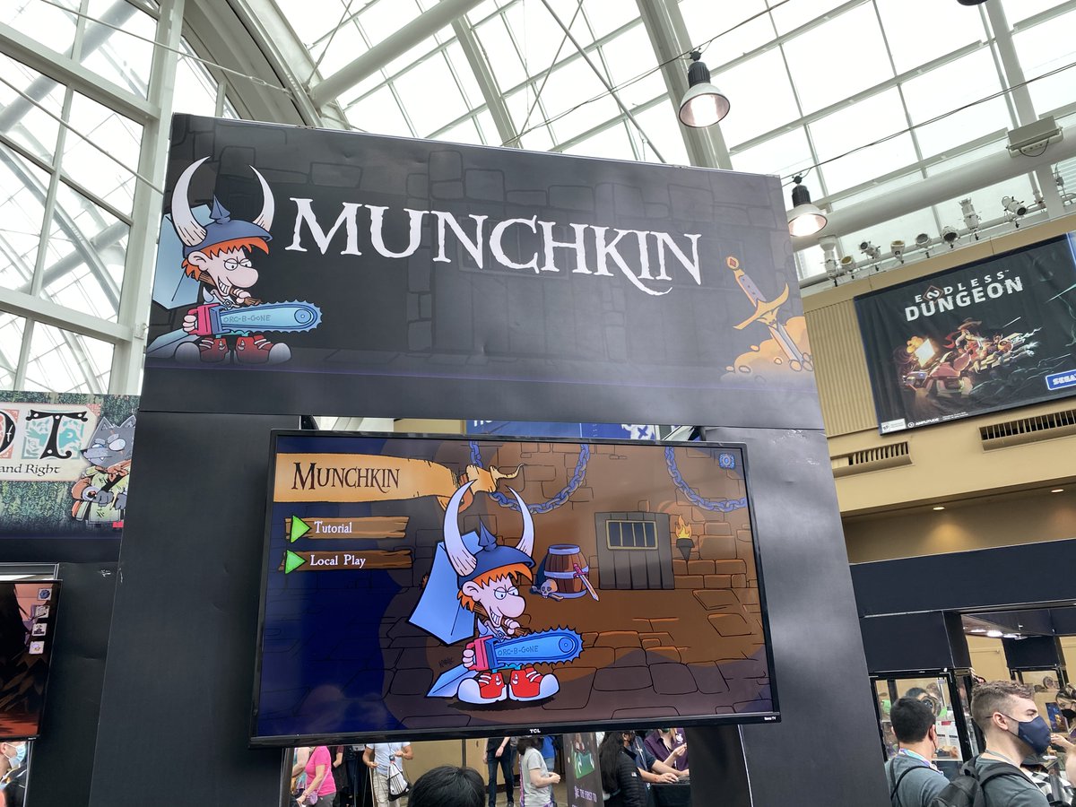 direwolf's tweet photo. Look who just kicked in the door at #PAXWest! It’s a surprise appearance of our next digital #boardgame… @SJGames’ #MunchkinDigital!

Come visit us on the skybridge for a special first look at Munchkin, and Wishlist your copy now!

https://t.co/X2fqozABF3 https://t.co/0Nl3aDTZ5T