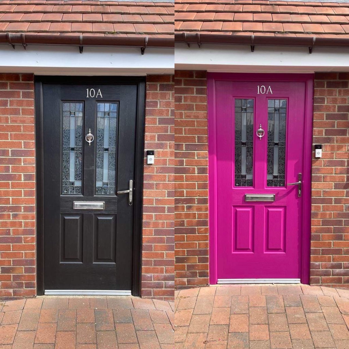 roadsafetytalks's tweet photo. Before and after. I absolutely love it 😍 Thanks GWJ coatings!!
#blacktopink #sprayupvc #sprayfrontdoor #leeds https://t.co/nDXBQ3HVYM
