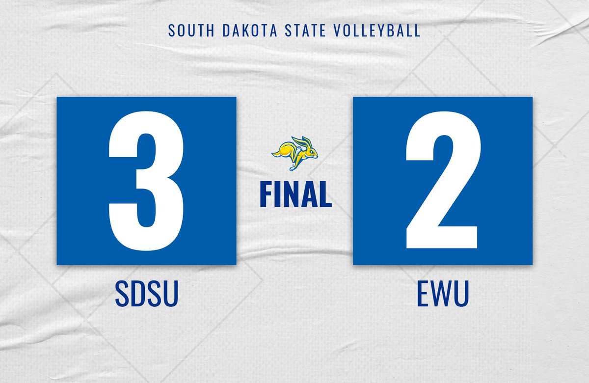 𝗝𝗔𝗖𝗞𝗦 𝗪𝗜𝗡! 

SDSU takes down EWU in five sets behind 24 kills from Crystal and a career-best 16 from Elyse! 

#GoJacks 🐰