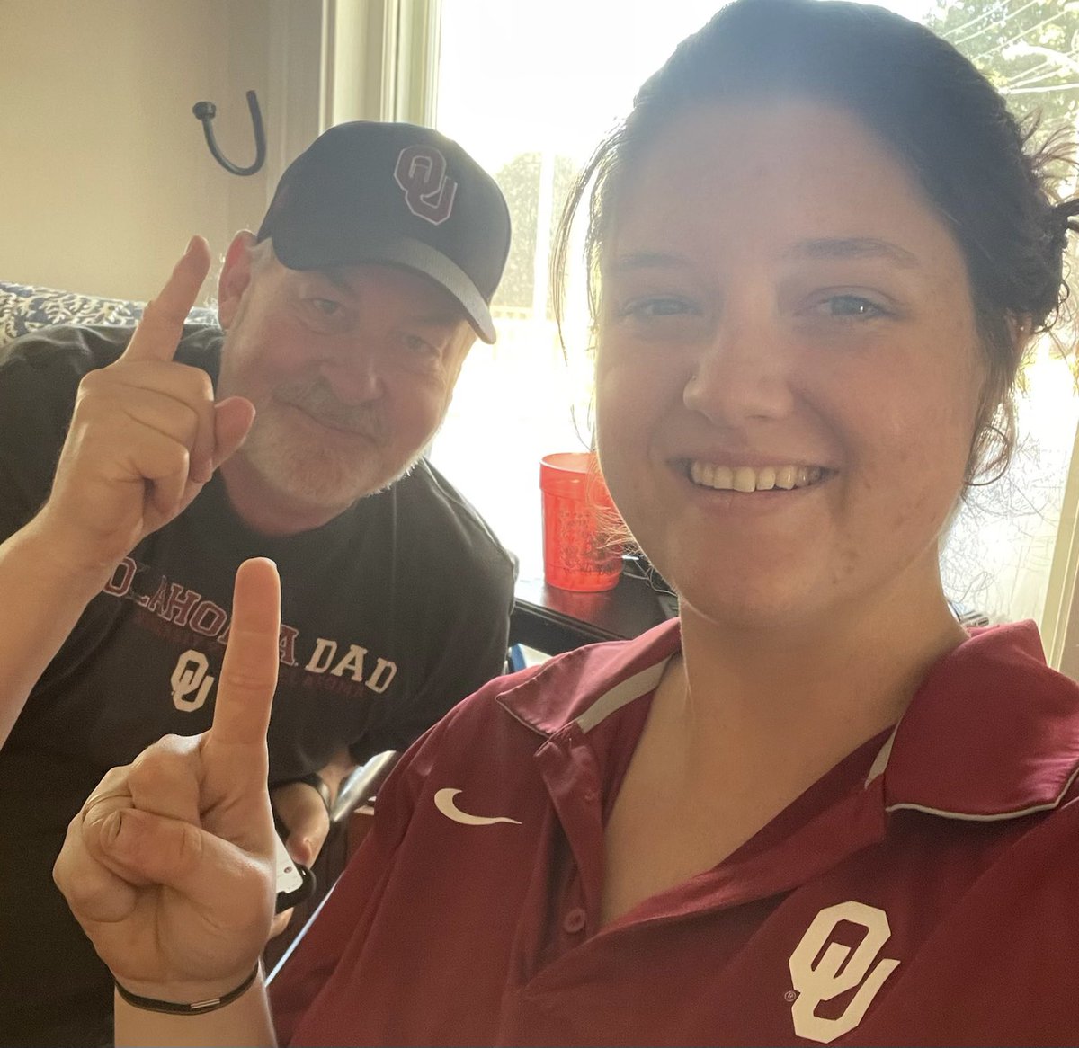 naugher_drew's tweet photo. When your OU grad daughter and best football buddy lives in Maine you fly there to watch the beginning of the @CoachVenables era together. #BoomerSooner #OUDNA @OU_Football https://t.co/mSgEbcqTuj