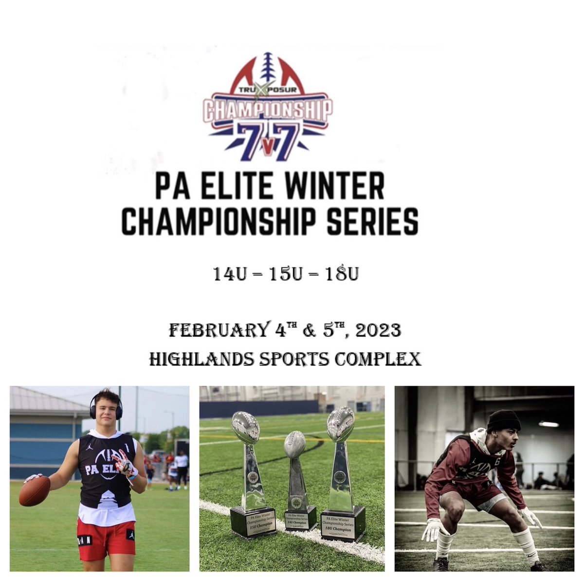 PAELITE7v7's tweet photo. PA Elite will be hosting 2 tournaments in 2023 at the state of the art Highlands Sports Complex sponsored by @Championship7v7
#Champ7v7
#NothingLikeAHomeTournament
#RoadToNationals
#TruXposur
#FirstClassOperation https://t.co/HwVZ3SpxsV