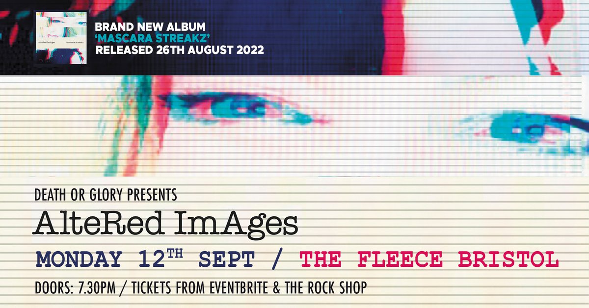 Just over a week to go until Altered Images come to The Fleece! @AlteredImages5 @claregrogan2