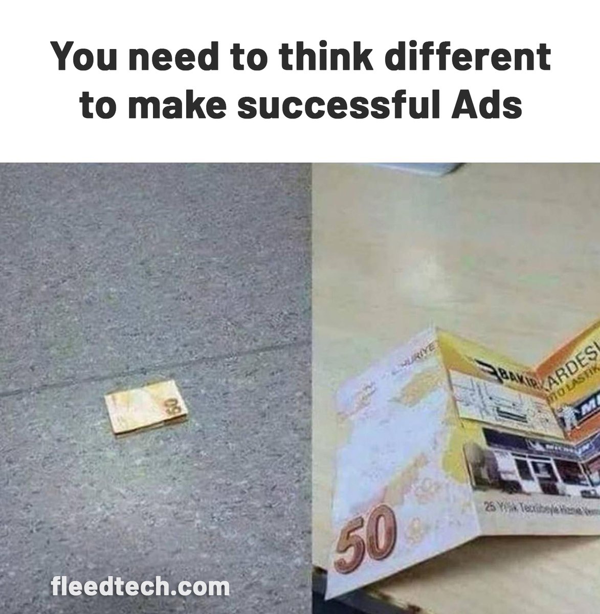 fleedtech's tweet photo. It's okay to stretch the truth a little to pass your message. Let us make you clever ads that suit your brand.
#CleverAds #InnovativeAds #CleverMarketing #FleedTech https://t.co/buAeO4zT4r