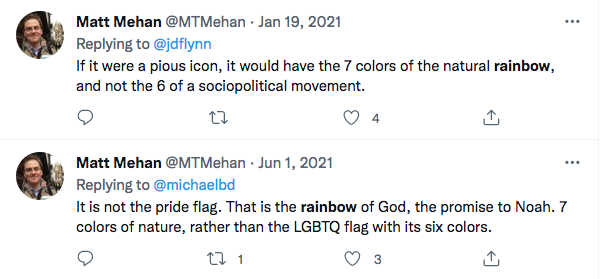 agreeniris's tweet photo. @MTMehan Joe Biden is salty about the Capitol being stormed. Ypu are salty about the pride flag. https://t.co/NsrGBP4Va5
