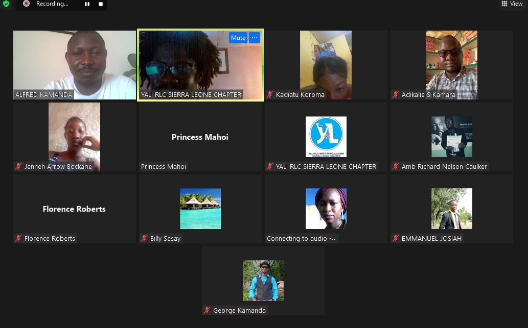 YaliRLCAlumnisl's tweet photo. Participants from our Political Discourse 
“On the Youth Involvement in governance: the way forward”.

On behalf of YALI Sierra Leone Chapter we say thank you to everyone that participated in the Political Discourse, we truly appreciate your time. https://t.co/x56DHpmAXP
