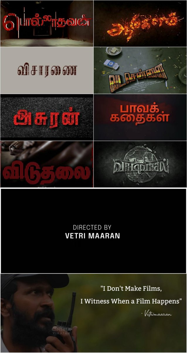 BalajiJ29224724's tweet photo. I am Big fan of ur direction VETRIMAARAN sir 😍✨
#Happybirthdayvetrimaaran 
#Polladavan
#Aadukalam
#Visaranai
#VadaChennai
#Asuran 
#ooriravu
#viduthalai 
#Vaadivasal https://t.co/5nCqOOB9Cu