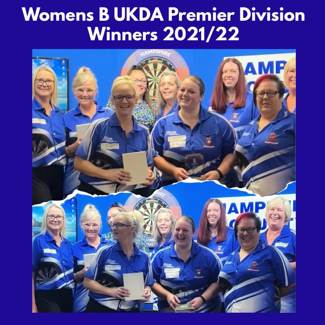 HCDOdarts's tweet photo. Well done to our Womens B squad for finishing top in the 2021/22 season! 💪🏻🎯
They received their awards at our home match today - unfortunately not all squad members were present to be photographed but what an achievement! #hcdodarts #hampshiredarts #upthehampshire #bluearmy https://t.co/sFLcls6KbU