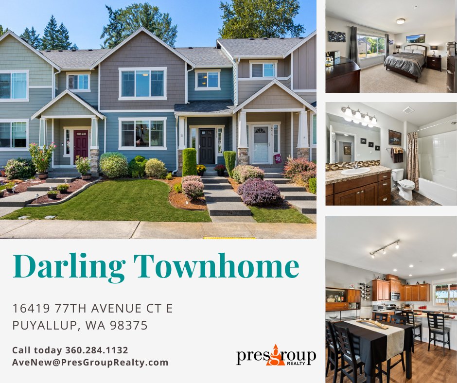 PresGroupRealty's tweet photo. Darling Townhome For Sale! 🏠

16419 77th Ave Ct E, Puyallup 

3 BD | 2.25 BA
1,692 Sq Ft

Schedule a tour today!

AVENEW HOME TEAM
Jackie Davis &amp; Loretta Napalan
360.284.1132
AveNew@PresGroupRealty.com

https://t.co/y1BrAGbGvL

#townhome #forsale #realestate #WA https://t.co/sMK8IxGIPI