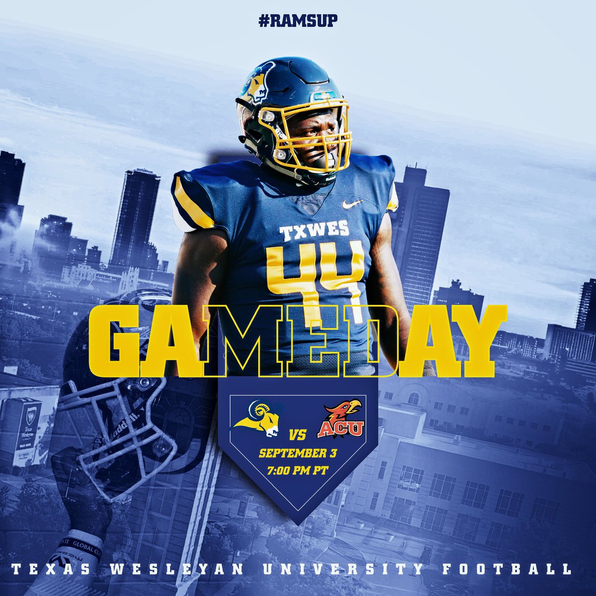 TxWesFootball's tweet photo. GAMEDAY! #RamsUp #BeatACU https://t.co/D5r35YaWMZ