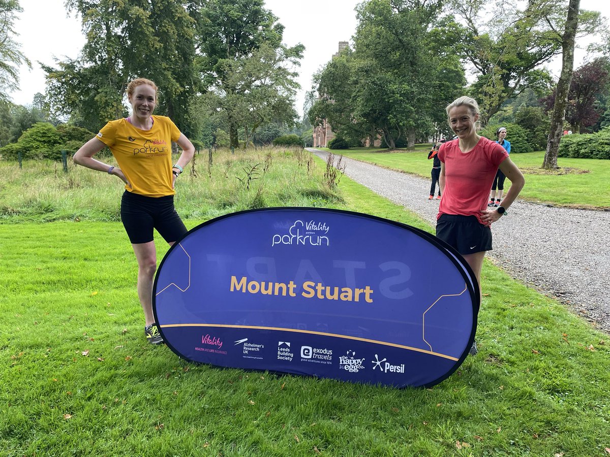jwetton28's tweet photo. Finally made it to #MountStuartParkrun (Isle of Bute) today with @ali_rowatt. Almost called it off due to weather but so glad we went! Lovely friendly wee event. Challenging course in a beautiful setting. 18:52. Candidate for toughest Scottish parkrun finish?? #LoveParkrun 🧡 https://t.co/fINwzusTga