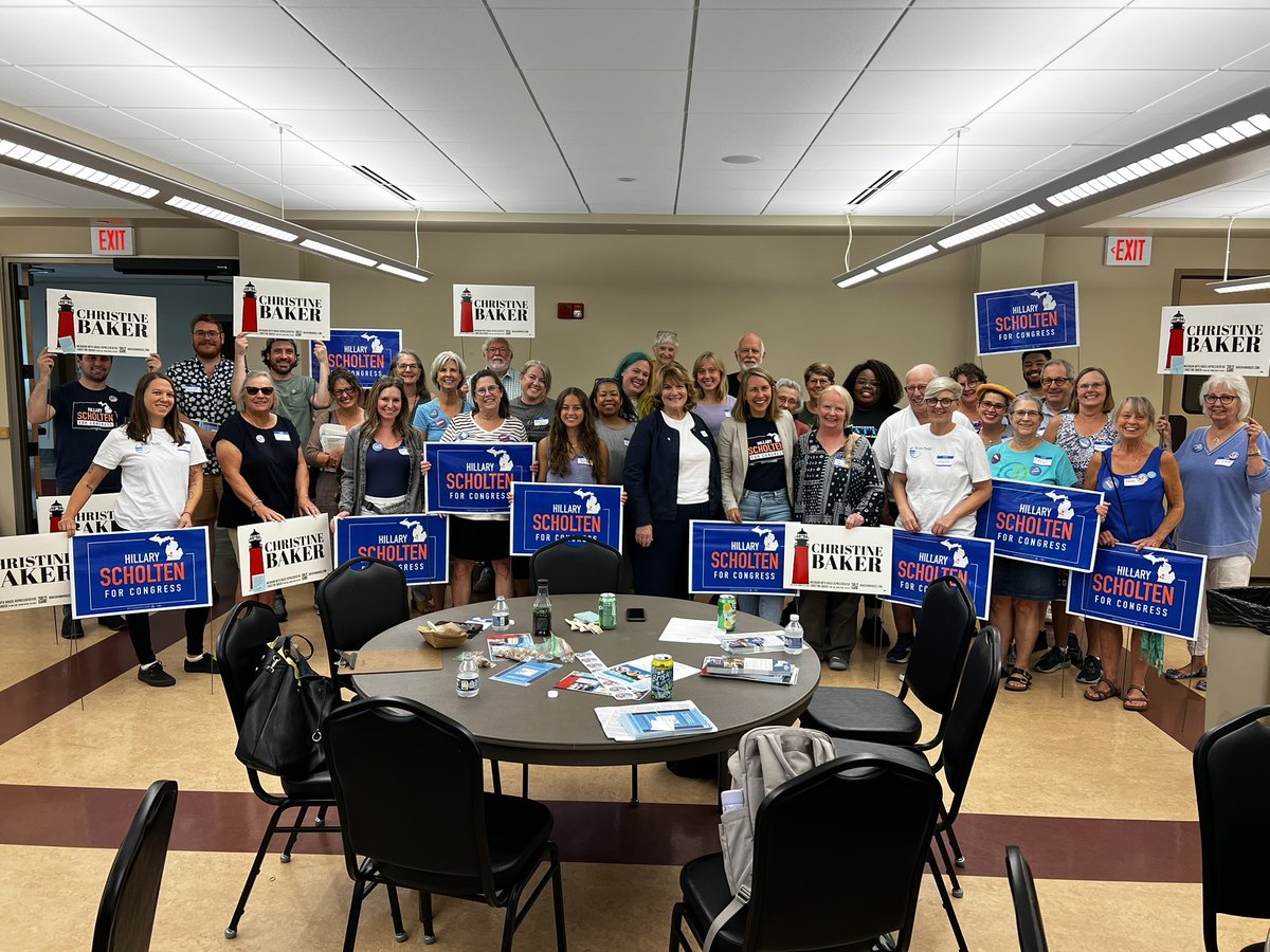 HillaryScholten's tweet photo. Wow. Women on the lakeshore came out in full force today. You know why? We’re invested in making sure the women who come after us enjoy greater equity than we had—that the gains we’ve made won’t be lost. Thanks to Kim Nagy and Christine Baker for a fantastic canvass launch! https://t.co/gAES92T7JQ