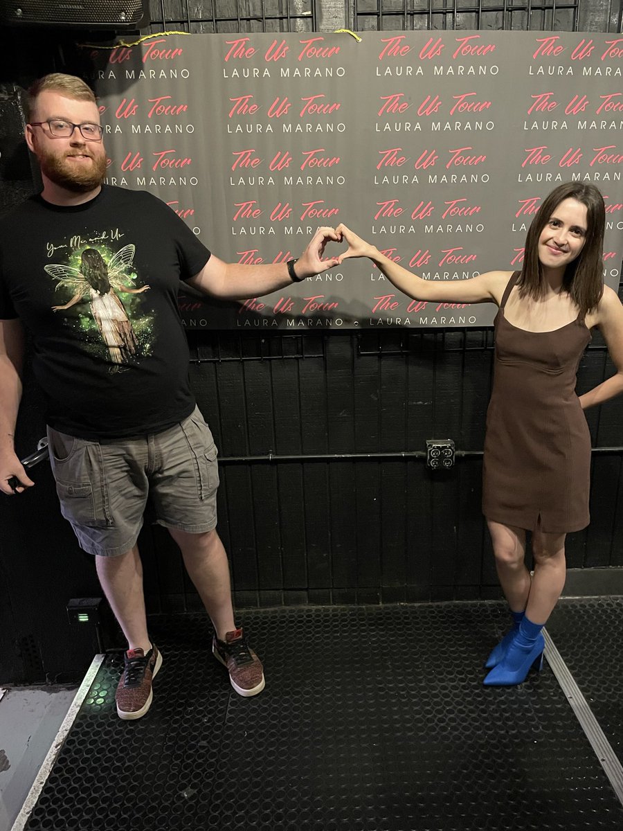 kgleason96's tweet photo. @lauramarano Meeting you was one of the greatest moments of my life you are amazing human being. I was lucky that I got to see you three times this tour keep making music and can’t wait for future shows😎😃❤️ https://t.co/XOrhFpbpBC