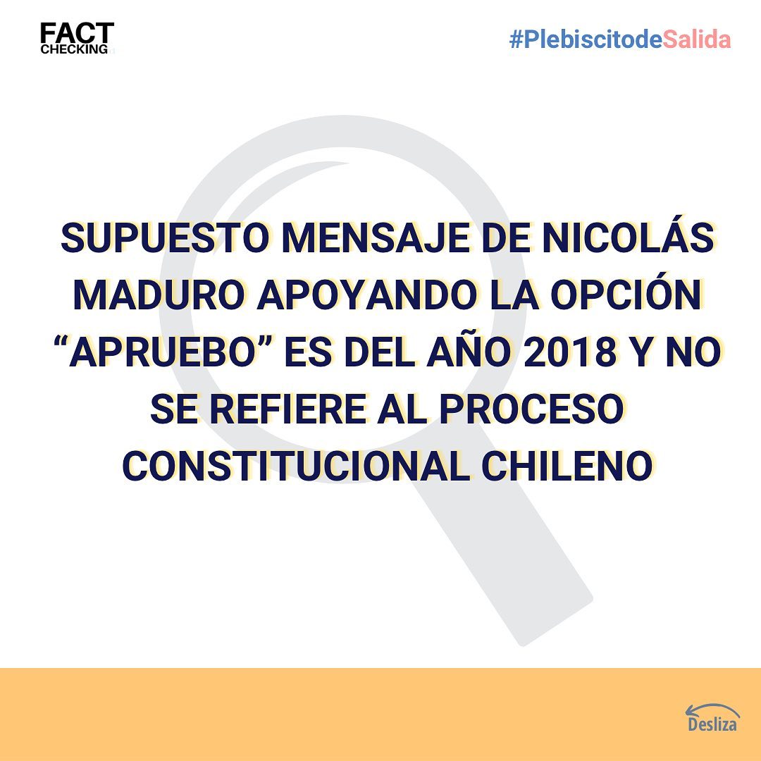 factcheckingcl's tweet image. ➡️El viral de Nicolás Maduro apoyando al "Apruebo", "se puso creativo”. El video es real, pero se refiere a un proceso político ocurrido el 18/11/2018 con el propósito de superar la “campaña de odio contra su revolución bolivariana”.

La verificación acá: bit.ly/3KRV3W3