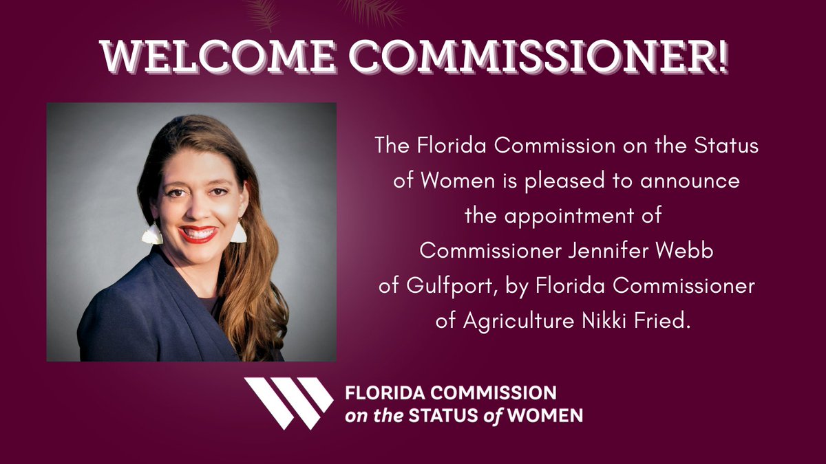 flacsw's tweet photo. 🌟 Welcome to our newest Commissioner, @jenniferwebb of Gulfport, appointed by Commissioner of Agriculture @NikkiFried https://t.co/V5dwwLJ7RJ