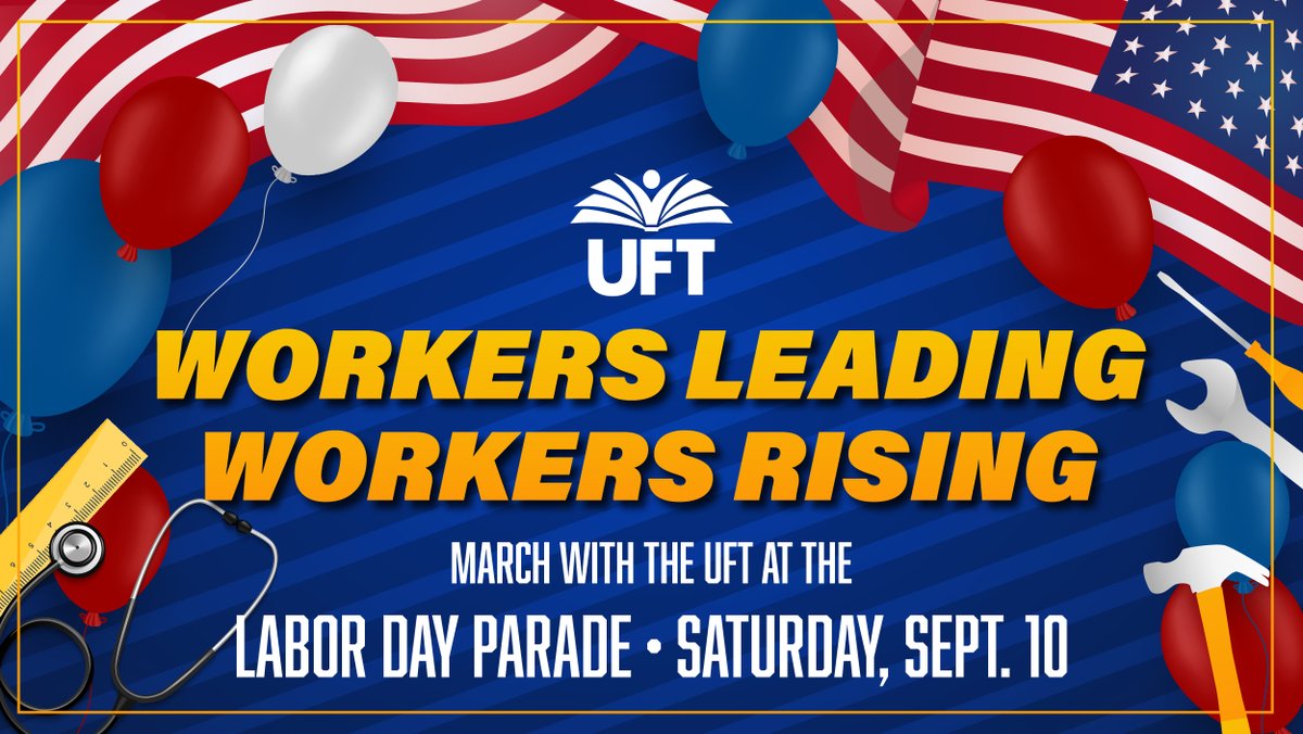 UFT's tweet photo. March with us at the Labor Day Parade! Register to join us: https://t.co/voYxxsmsCt https://t.co/VzGECvmFxS