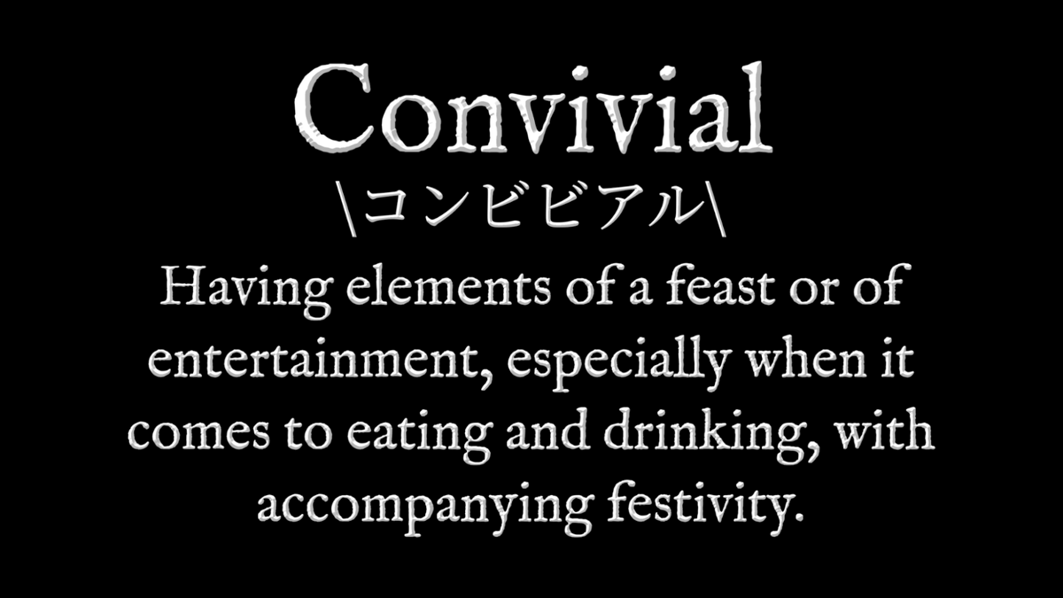 DictionaryWear's tweet photo. Convivial [コンビビアル] Having elements of a feast or of entertainment, especially when it comes to eating and drinking, with accompanying festivity. 

#Convivial #DictionaryTShirt [See: Convivial] #WearYourDictionary #Vocabulary  

https://t.co/gTcqb4oDdU https://t.co/zjZoQRYbpr