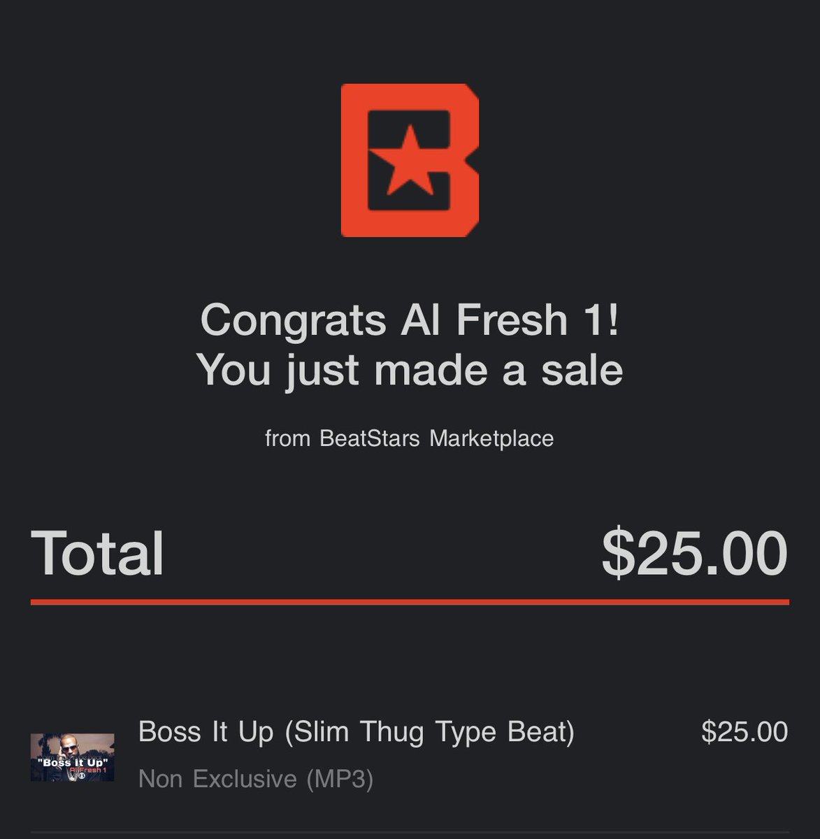 Al_Fresh1's tweet photo. ⁦@BeatStars⁩ another one sold https://t.co/TJfLQ7q4Bt