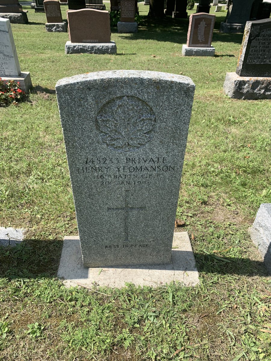 Visited Pte Henry Yeomanson of the 116th Battalion today. Henry was a 44year old father of 6 who decided to enlist. He was from Udora, ON and served in the battles of 1917 before being assigned garrison duty. thanking him for his service! #WW1 #rememberhim