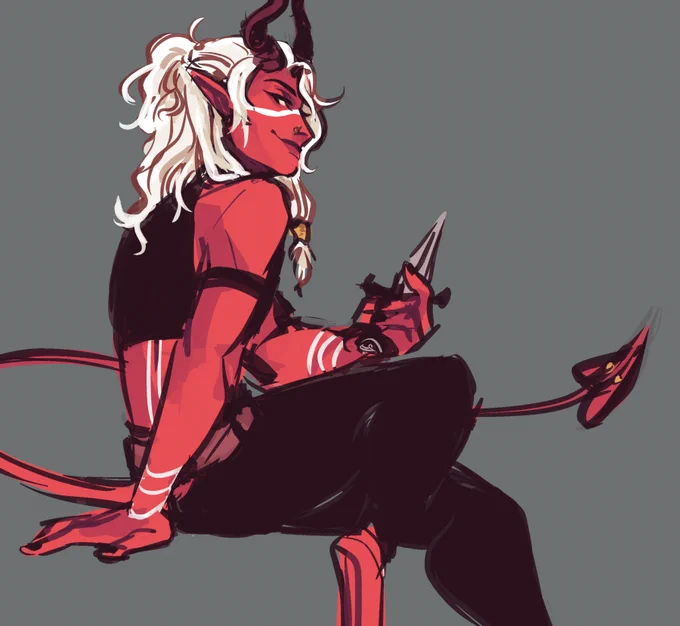my tief roshan (he/they) !!!!! his campaign has been on hiatus for a while but i miss him very much  