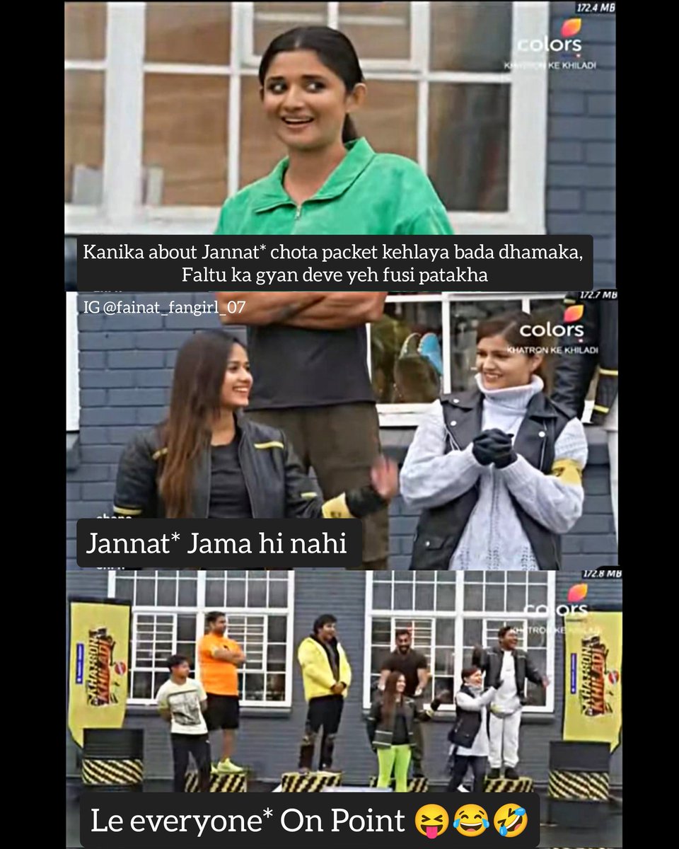 disha_patel2907's tweet photo. Jannat being savage af 😝🔥
Destroyed Kanika in seconds 🙌🏻😂
Mazaa aa gaya 😝
.
#JannatZubair #JannatZubairRahmani #KhatronKeKhiladi12 #KhatronKeKhiladiJannat #Fainat #Fainatians #Kkk12 https://t.co/cf0YIqZbpz