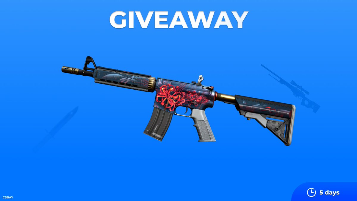 csbay_trading's tweet photo. CSGO GIVEAWAY

🎉 M4A4 | Spider Lily 🎉

⚠️ TO ENTER:

👍 Follow us
🔄 Retweet
😎 Tag one friend

⏳Giveaway ends in 5 days (8.9)!

#CSGOGiveaway #csgofreeskins #csgoskins #csgo #gaming https://t.co/EjGtxG0Chz
