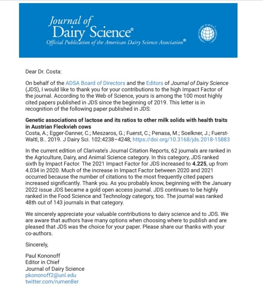 AngelaCosta_IT's tweet photo. Hey folks, I am so proud and glad to share these 2 great recognitions of my group at @UniPadova! @masdemarchi #Unipd #JDS  @rumen8er @jdairyscience https://t.co/fYCjaR9U6K