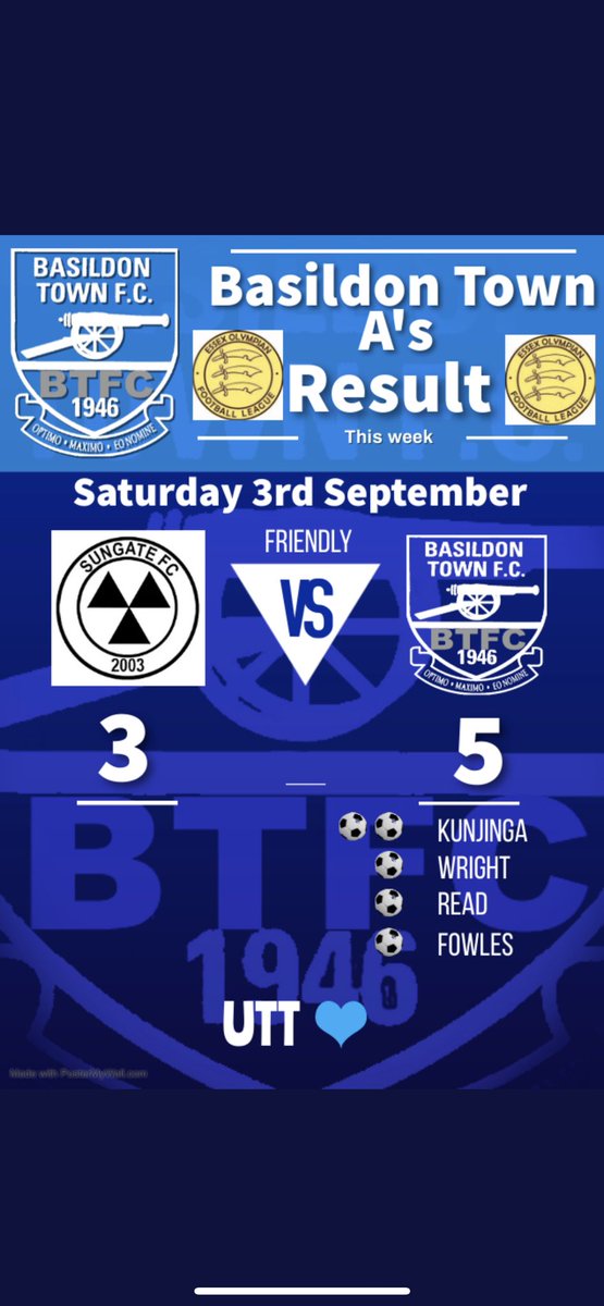 BasTownFC's tweet photo. 🔵⚪️ RESULTS &amp; MOTM ⚪️🔵

Reserves pick up their 1st win of the season. Win sealed with an incredible effort from MOTM @jhales18 

A team started their league campaign with a convincing 5-3 win. MOTM went to @Joe_Fogarty01 for a instrumental display 

6 points UTT 🔵⚪️ https://t.co/cjT7ojUqMC