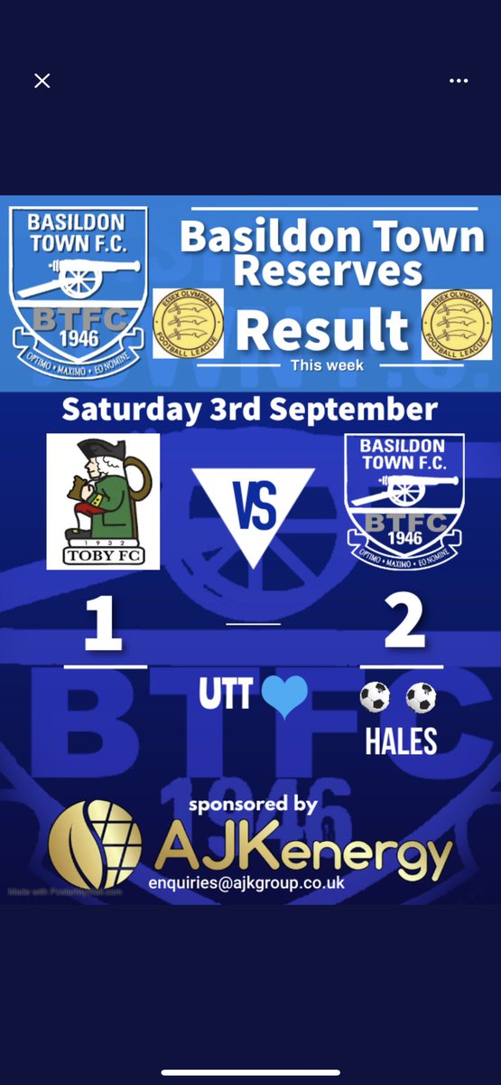 BasTownFC's tweet photo. 🔵⚪️ RESULTS &amp; MOTM ⚪️🔵

Reserves pick up their 1st win of the season. Win sealed with an incredible effort from MOTM @jhales18 

A team started their league campaign with a convincing 5-3 win. MOTM went to @Joe_Fogarty01 for a instrumental display 

6 points UTT 🔵⚪️ https://t.co/cjT7ojUqMC
