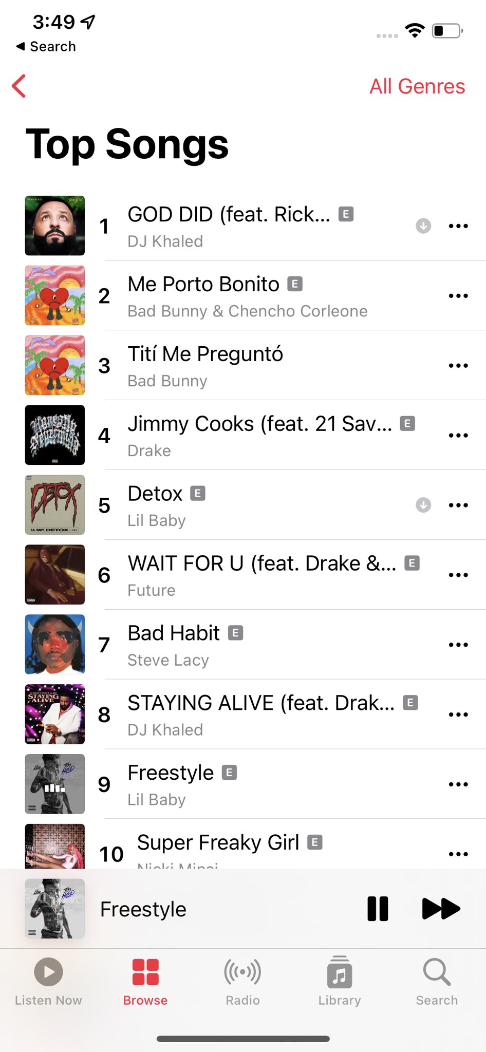 Can’t no one get enough of you 💯 you the G.O.A.T 🐐 of this rap shit a song from 2018 back at the top where it suppose to be @AppleMusic @lilbaby4PF https://t.co/g8q48qzXmx