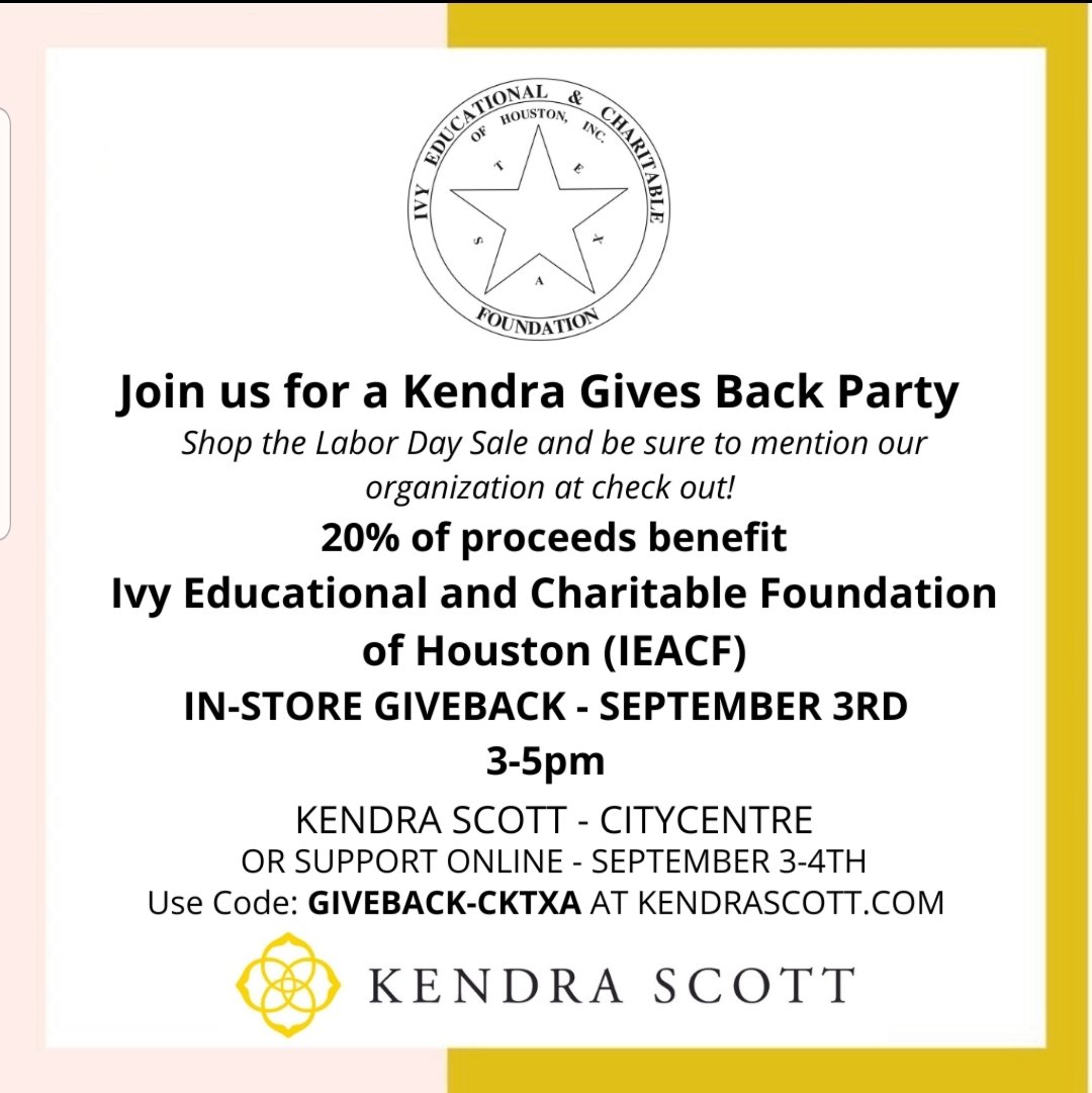 IvyEACF's tweet photo. We're here until 5:00 pm waiting to see you!
#KendraScott #CityCentre #TownAndCountry #DollarsForScholars #IEACF #IvyEACF #AKOmega #AKOmega1928 #AKA1908 https://t.co/auiqTF72hv