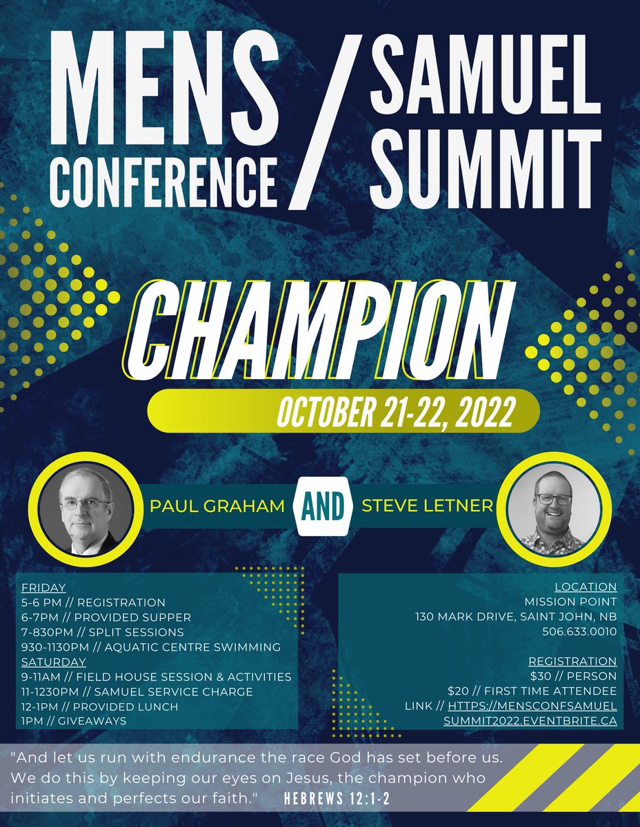 Join us for this great event! Bro. Graham will be speaking Friday night and twice Saturday morning.