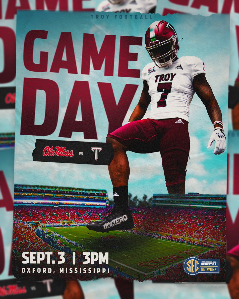 TroyFBSpain's tweet photo. TROJANS GAME DAY!
📆 3/09/2021
⌚ 10'00 p.m.
📺 SEC Network
🏟️ Vaught-Hemingway Stadium, Oxford (Mississippi)
⚔️ Ole Miss Rebels
#RiseToBuild #OnTROY⚔️🏈 https://t.co/ucujOcBhrm