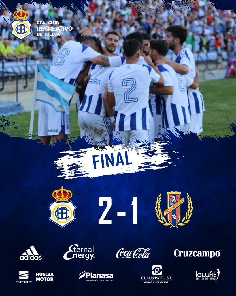 recreoficial's tweet photo. 90’+ 5 |2-1|  FINAAAAAL!!! Victoria del Decano en el estreno en casa con los goles de @I_Peter_11 y Dopi. 

💙Muchas gracias, afición. ¡Los 3 primeros puntos se quedan en casa!

#RecreYeclano
#DeTuManoRecre https://t.co/UVzlwov8xp