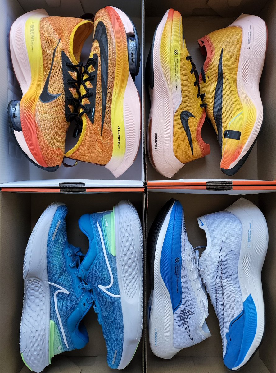 sooperay's tweet photo. One of these is making a debut today. #Vaporfly #Alphafly #InvincibleRun #Nike Double #Ekiden https://t.co/1USc6zivSF