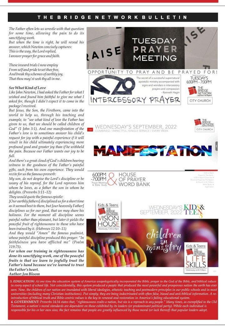 TheBridgeNetCA's tweet photo. @FrancisMadojemu @Softsteel @IbYIf @tajayiope @seunopadare @segunakredot @betaservio @tommiebanji @iambabateye @adoraservio @mopadeola The Bridge Network, Bulletin 4th September, 2022. Do have a great Sunday & a great week ahead.
#TBN #OutstandingLife&ServiceTransformingOurWorld https://t.co/d1yFTf0Jfe