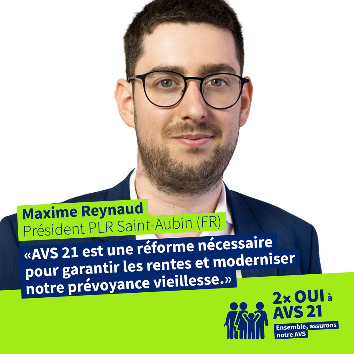 MaxReynaud's tweet photo. Le 25 septembre : 2x OUI à AVS 21 ✅

#AVS21 @assureravs @PLR_Suisse https://t.co/eOIc4Zndl0