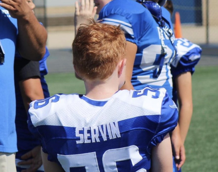 RachelMcG87's tweet photo. 🏈Thanks everyone for showing up to support Resin at his first football game. Roos won 24-0!  #56 🏈 I can’t upload a video but he rocked O line, blocking and throwing kids all over the place. #BigRed https://t.co/nZge7syeyL