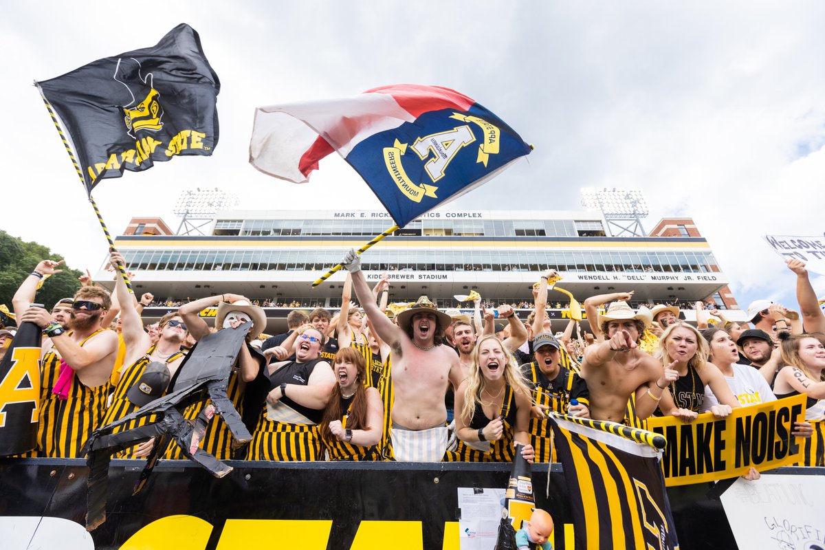 appstate's tweet photo. Thanks to all the Mountaineer fans for cheering on @appstate_fb today and congratulations to UNC on a hard-fought win. https://t.co/YD94rHv4Gw