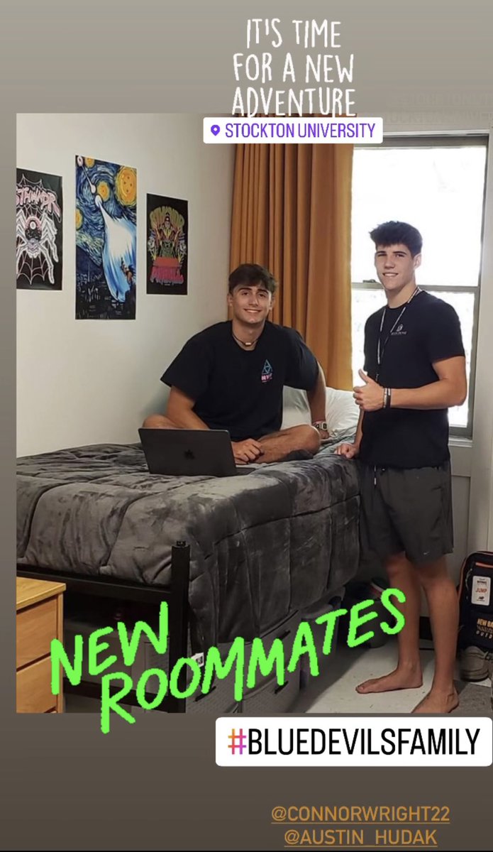 HammHSBoysTrack's tweet photo. Well look at this!👀Freshman moving day @Stockton_edu has Connor and Austin as roommates. We look forward to seeing what these guys can do through their collegiate career! Have a blast you 2! #BlueDevilsFamily https://t.co/qQAqKsDjgI