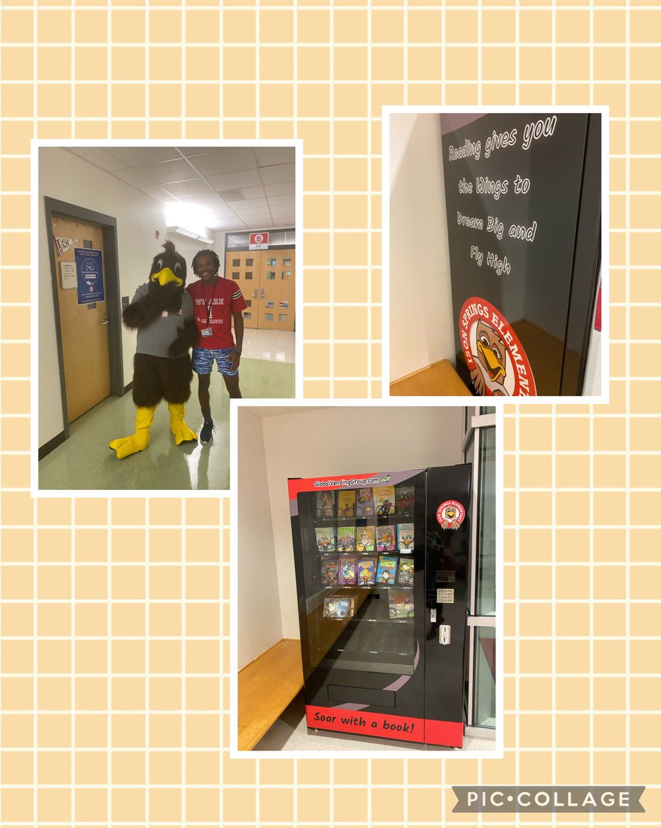 TruesdaleAP's tweet photo. #FridayFeelGoods @IsonSpringsES Meet #HowieTheHawk & #BookVendingMachine reveal. Get ready to use those #PBISrewards & #Birthday TOKENS💕 @LakashaLee @erichollinhead @FultonCoSchools https://t.co/hLatXaupAY