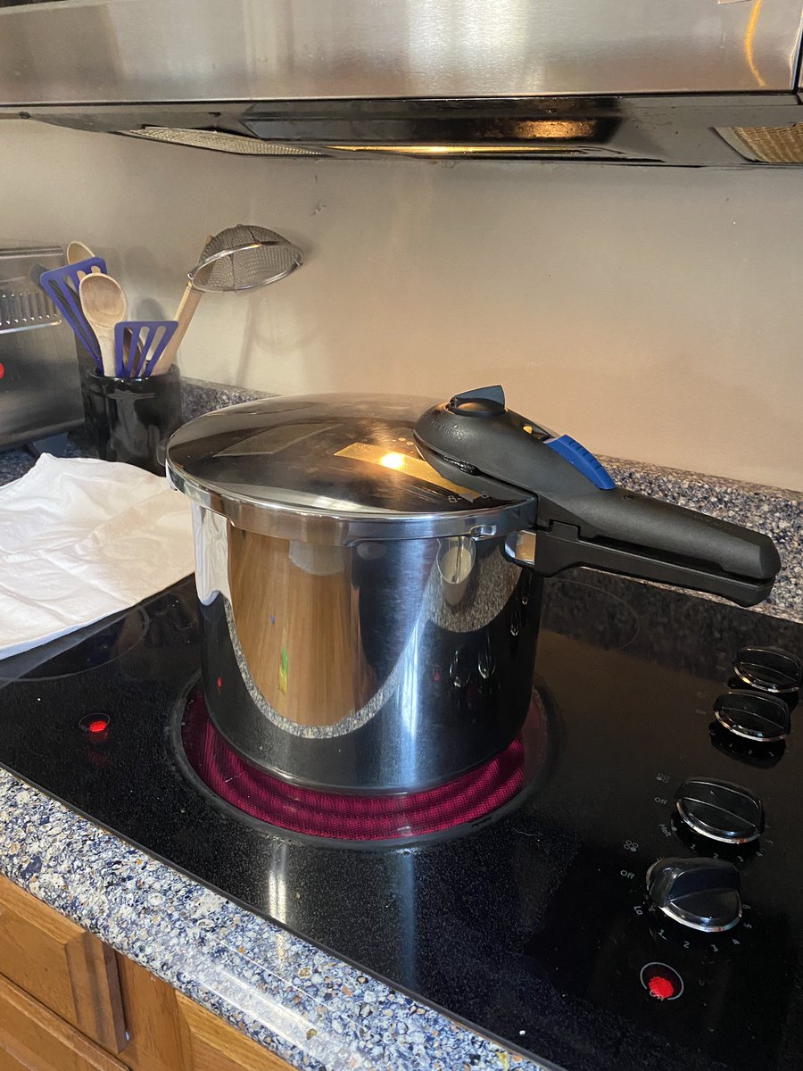 SarahRiveraSTEM's tweet photo. Pressure canning, round 2. Still scared even though I know what’s going on in that canner 🤣 #highpsi #gaslaws https://t.co/ZLPqZKbvK7
