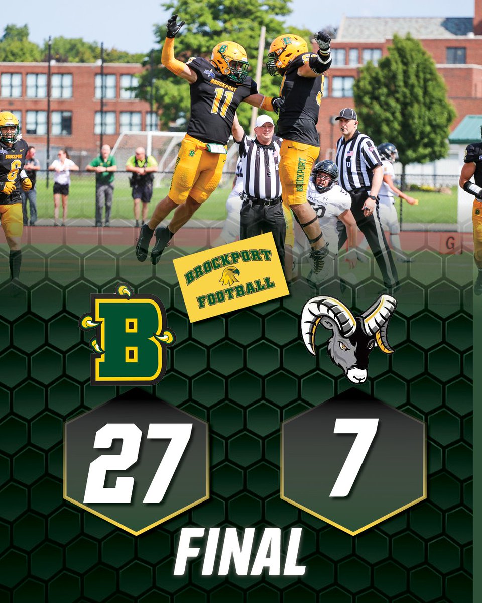 Nothing like a season opening WIN at HOME.  🦅🏈

Brockport 27, Framingham 7 - Final 

#UndefeatedEffort | <a href="/BPort_Football/">Brockport Football</a>